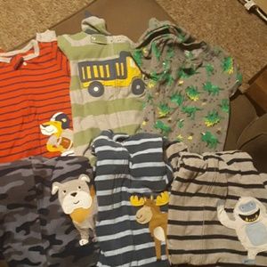 6 boys Carter's blanket sleepers